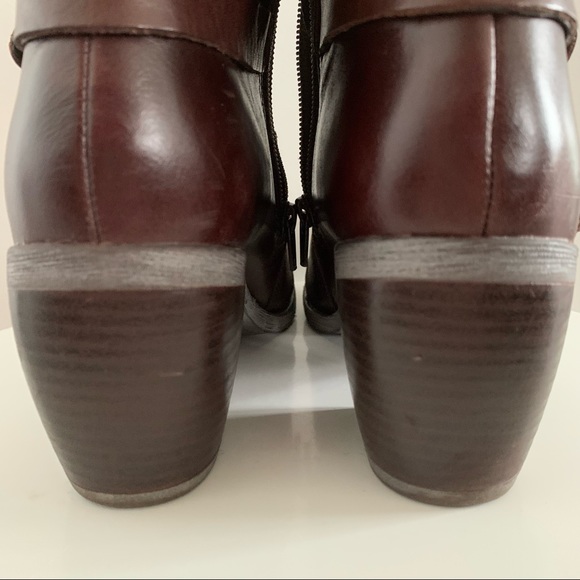 Hush Puppies Rustique - Brown Leather Mid Calf Boots with Heel - Size 8M - Picture 10 of 16